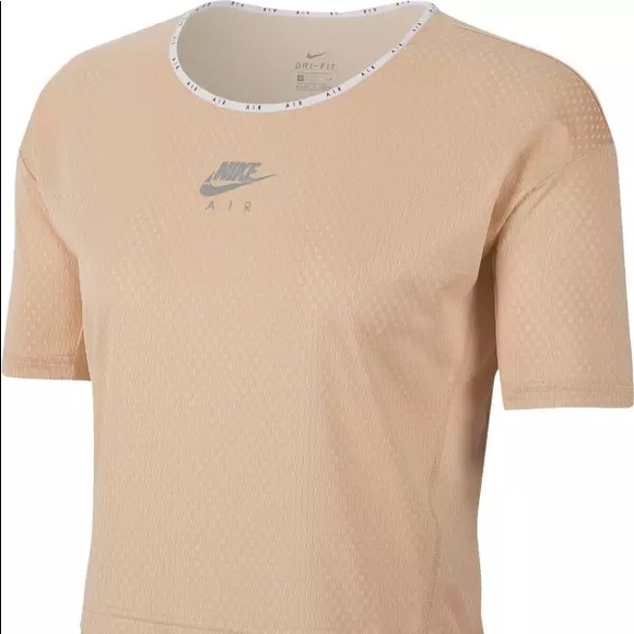 nike women's air short sleeve running crop top